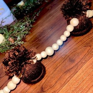 Handmade beaded winter hat garland